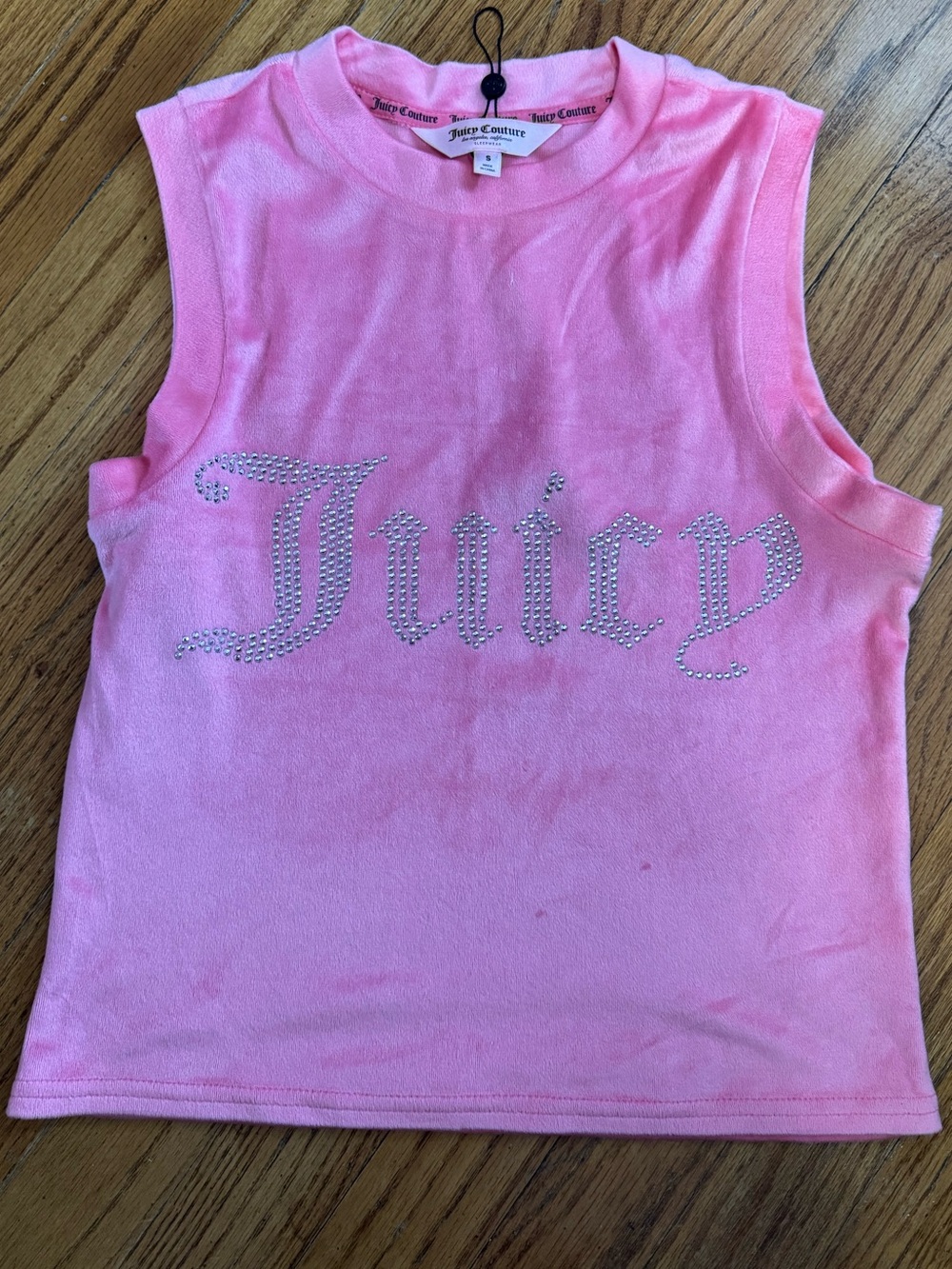 Juicy Couture Pink Rhinestone Logo Tank Top